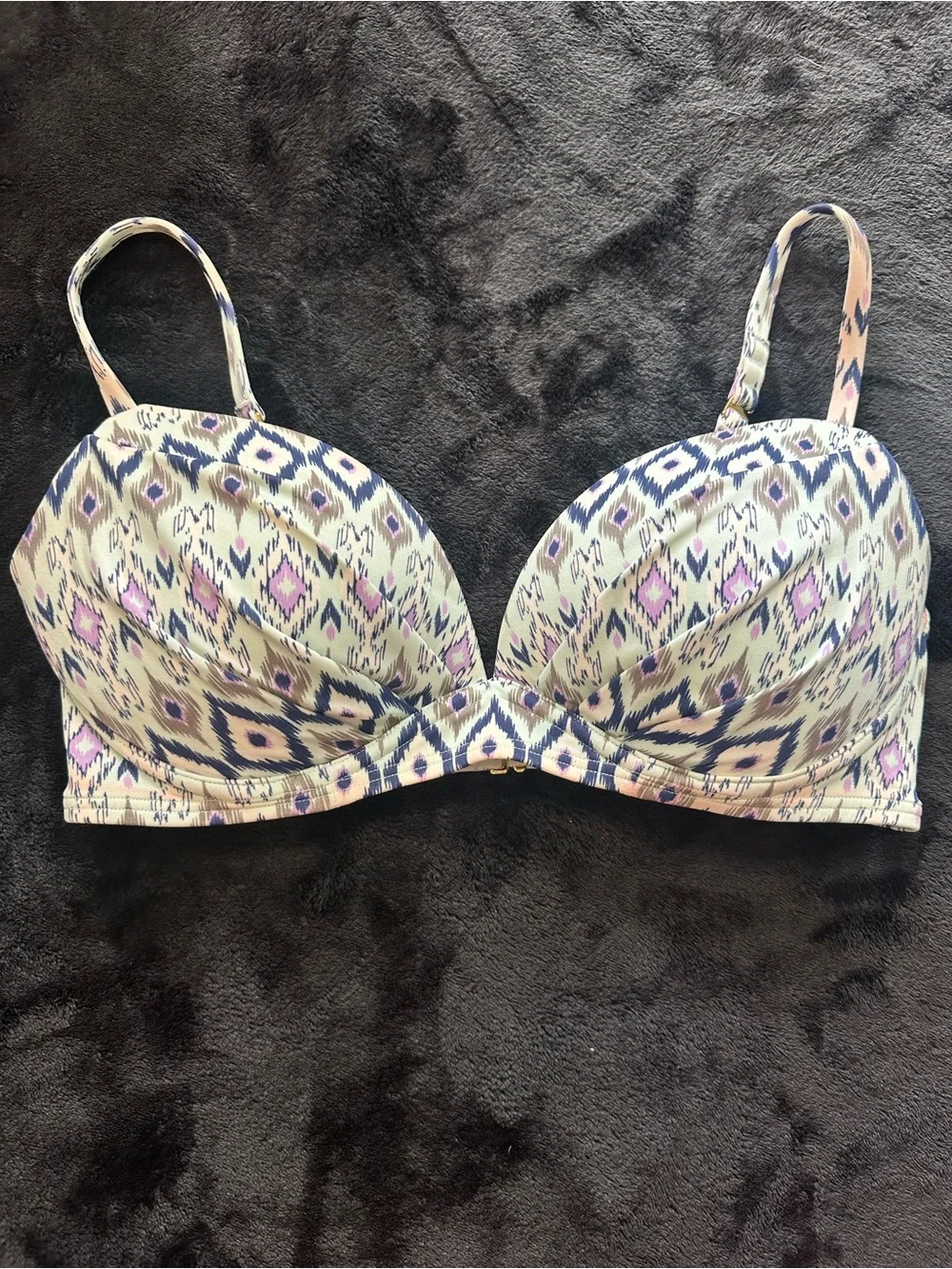 Victoria’s Secret Ikat Print Underwire Bikini Top 34D Adjustable Swim Top